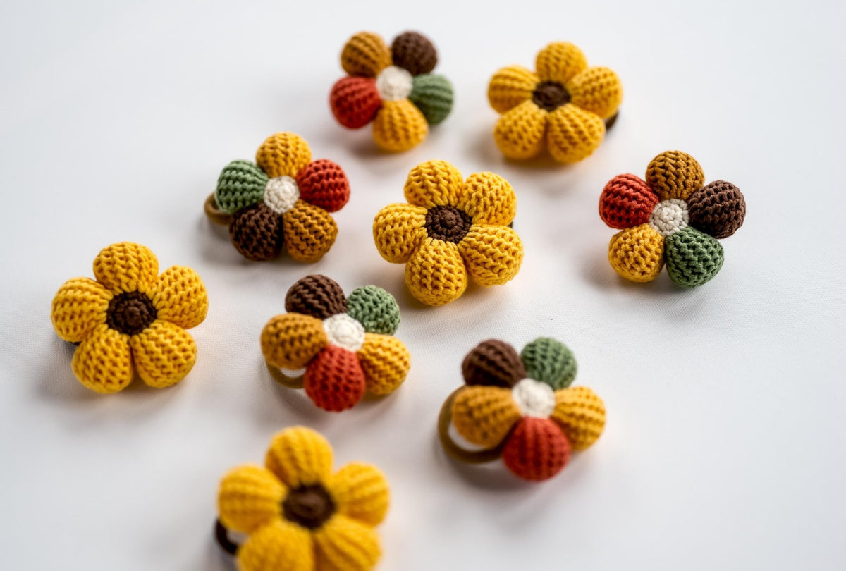 Sunflower Hair Ties - Hemsin Atelier