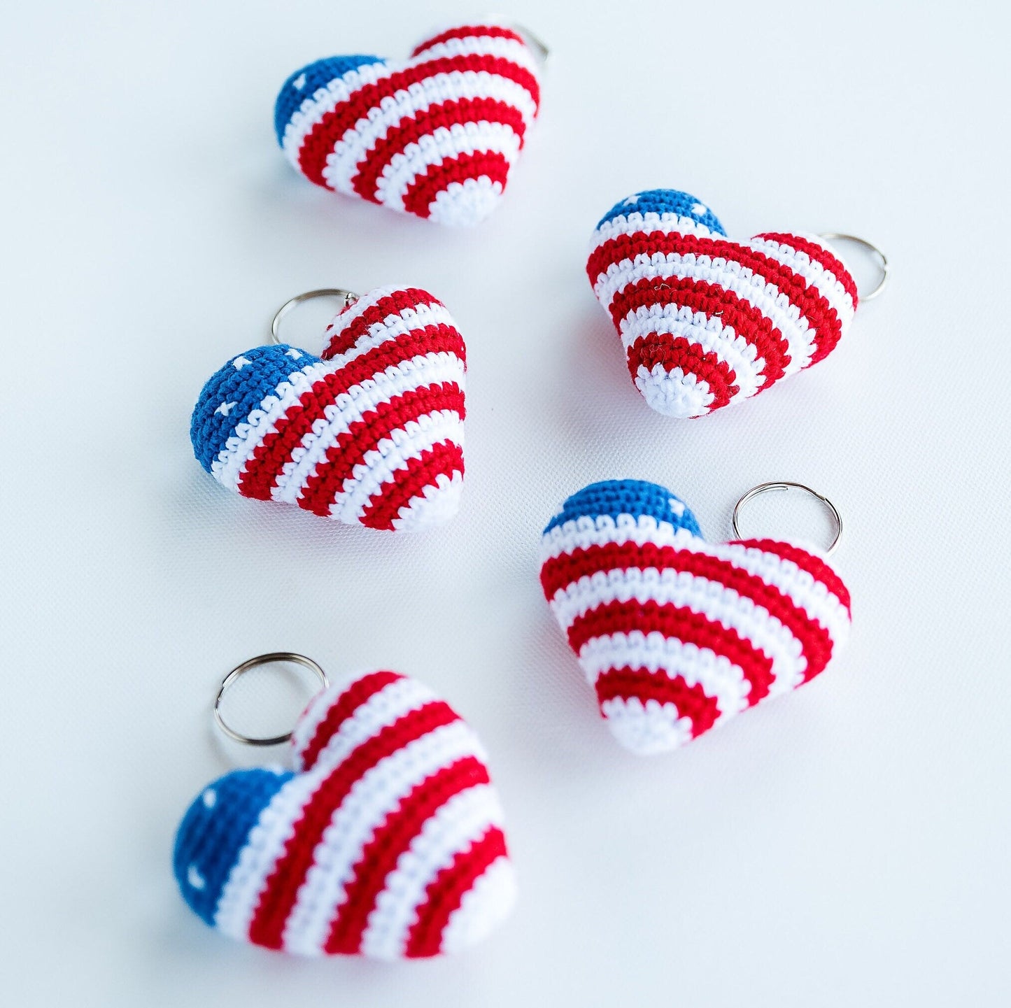 American Flag Heart Keychains - Hemsin Atelier