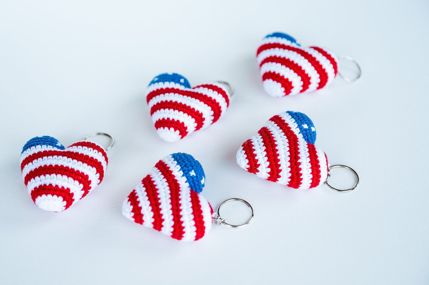 American Flag Heart Keychains - Hemsin Atelier