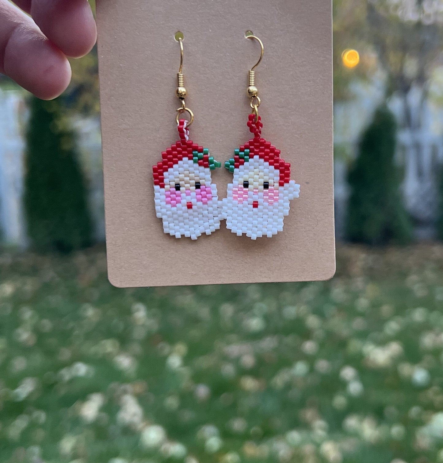 Christmas Themed Beaded Earrings - Hemsin Atelier