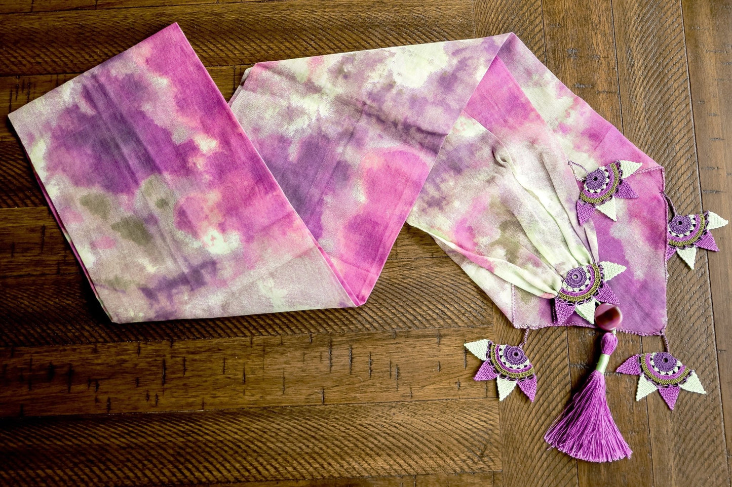 Dye Floral Scarf - Hemsin Atelier