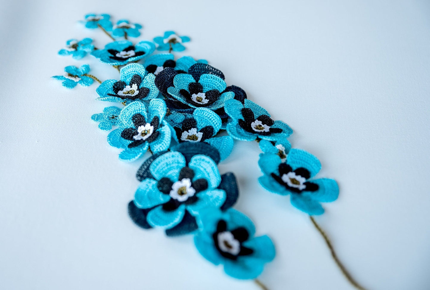 Floral Blue Statement Necklace - Hemsin Atelier