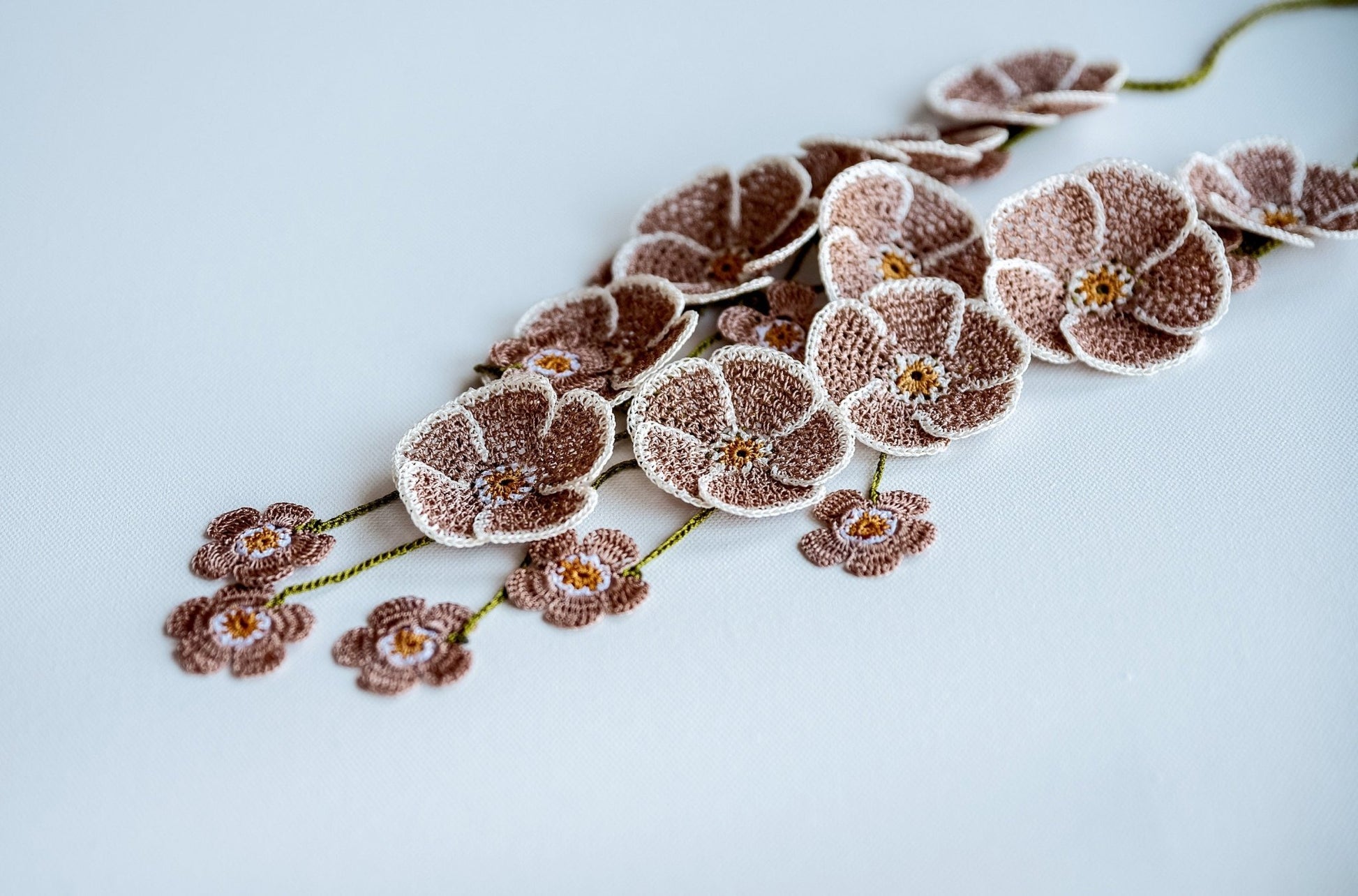 Floral Brown Statement Necklace - Hemsin Atelier