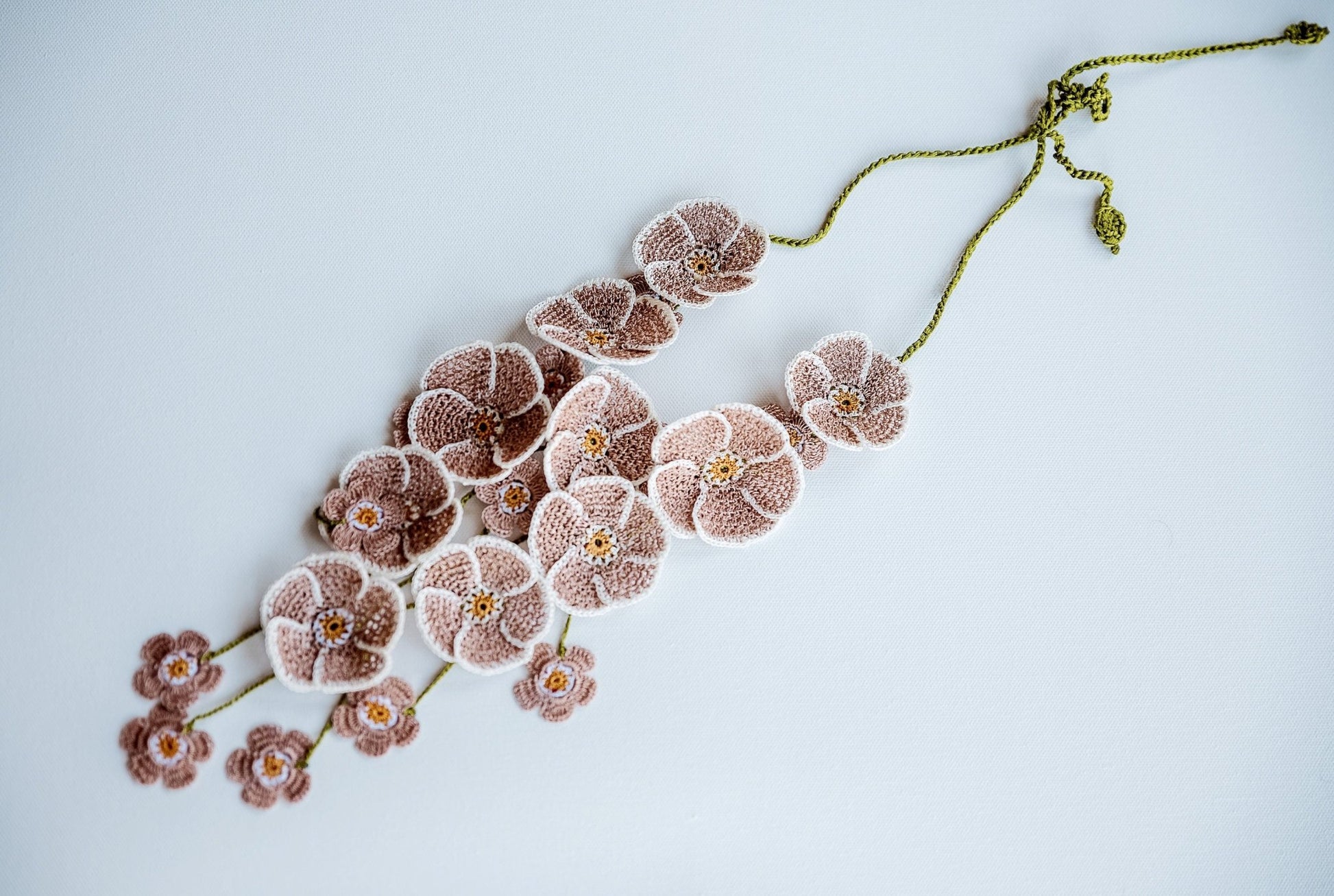 Floral Brown Statement Necklace - Hemsin Atelier