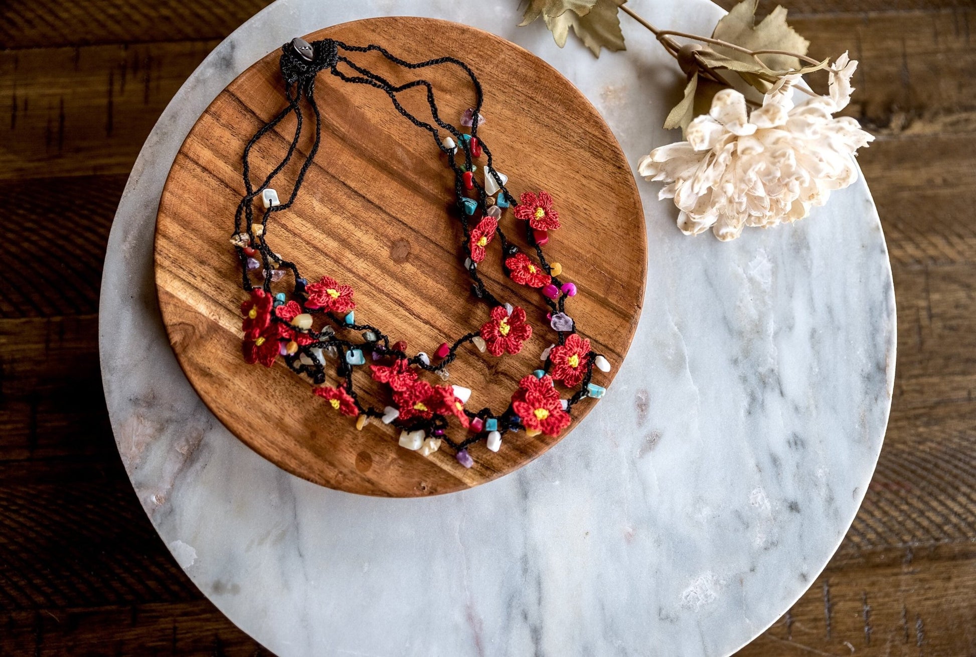 Floral Crochet Necklace - Hemsin Atelier