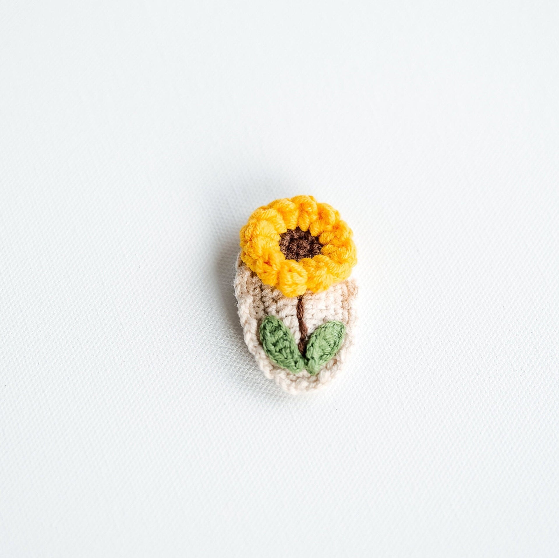 Crochet floral hair clip handmade 1pair sunflower daisy fashion hair  accessories