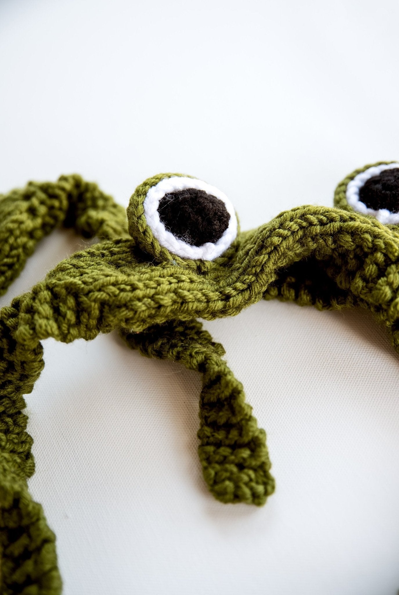 Frog Headband 3D Frog Eye Headband Green Frog Headband Kawai Animal Hairband Cute Crochet Frog Headwear Amigurumi Frog Costume Kawai Gift - Hemsin Atelier
