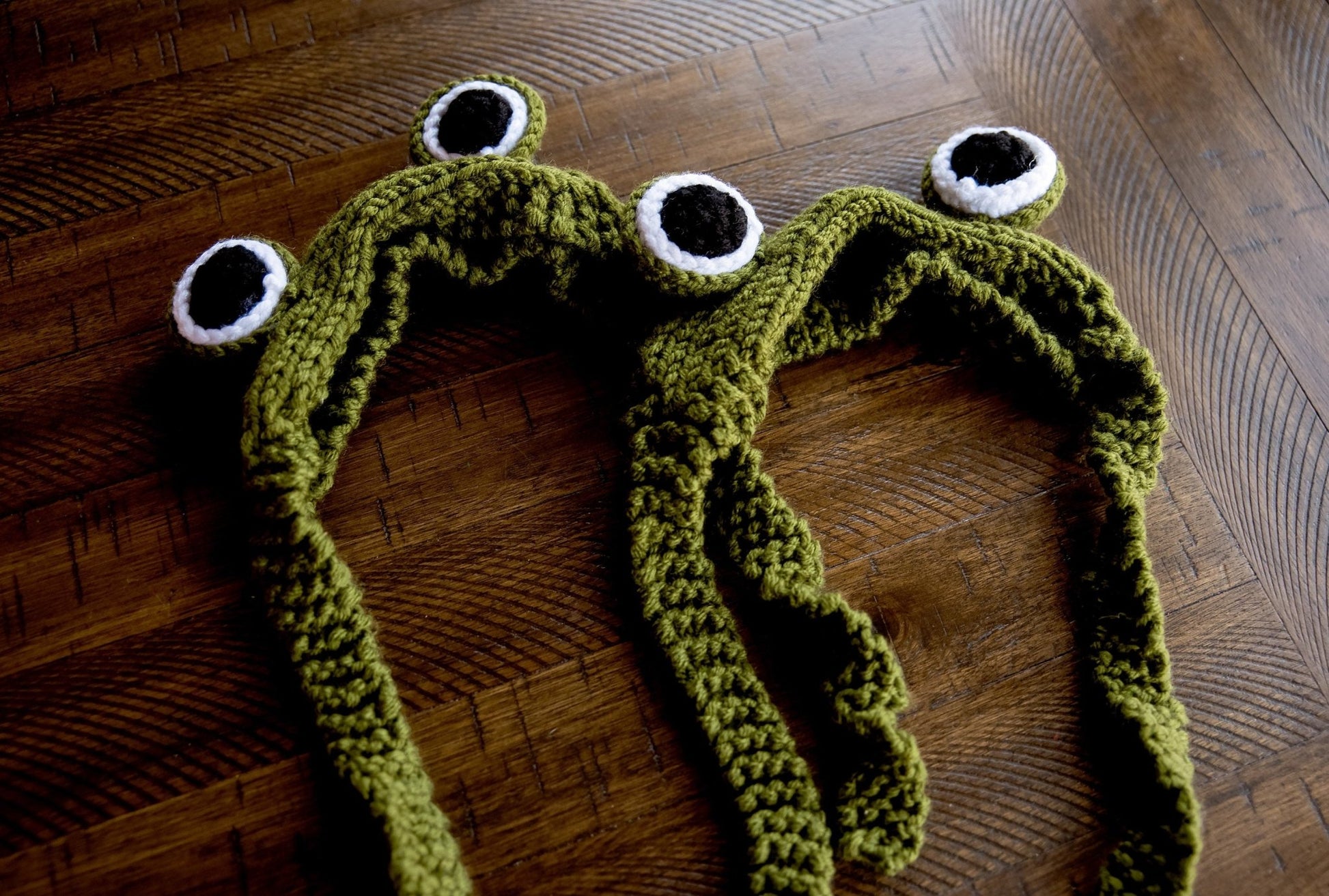 Frog Headband 3D Frog Eye Headband Green Frog Headband Kawai Animal Hairband Cute Crochet Frog Headwear Amigurumi Frog Costume Kawai Gift - Hemsin Atelier