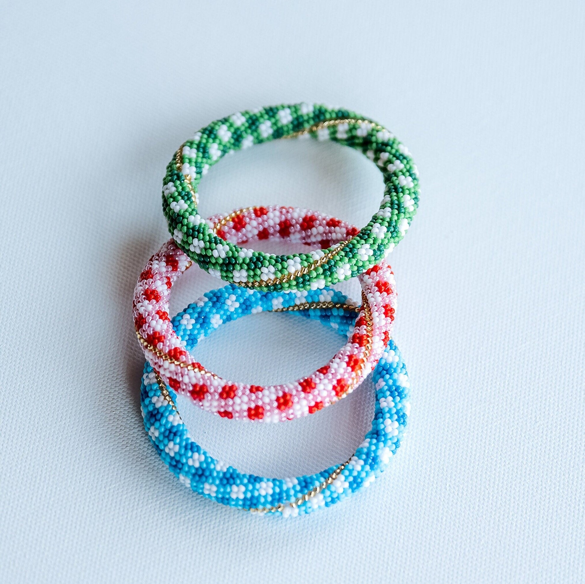 Gingham Beaded Bangles - Hemsin Atelier