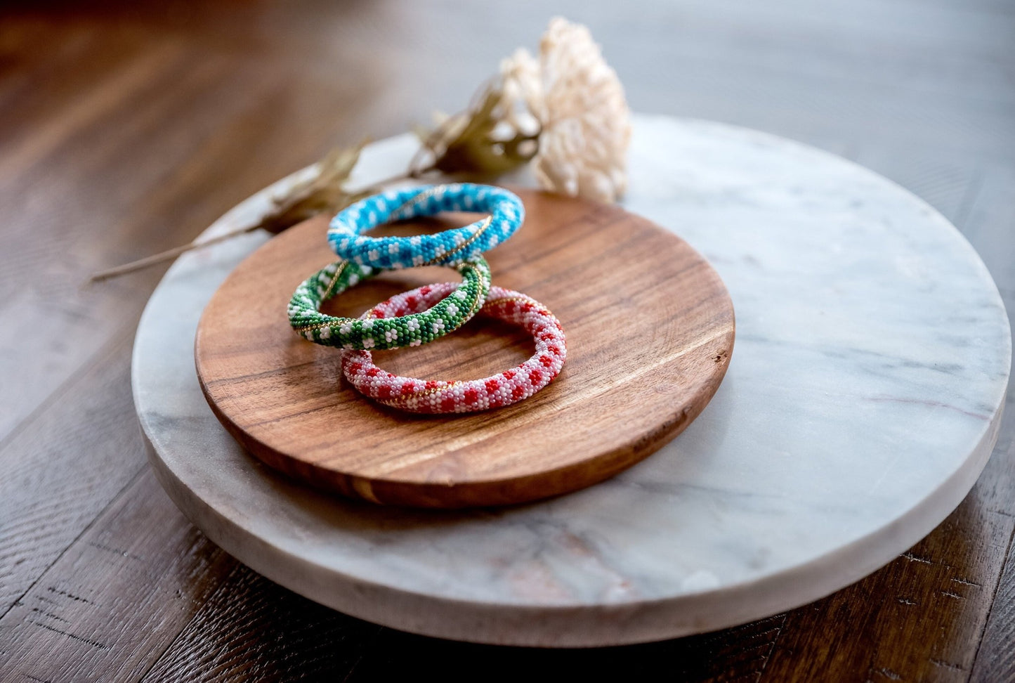 Gingham Beaded Bangles - Hemsin Atelier