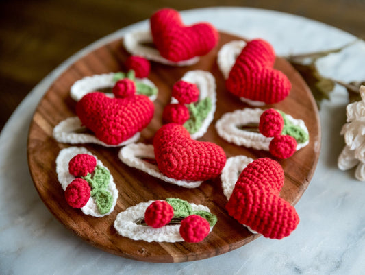 Heart and Cherry Hair Clips - Hemsin Atelier