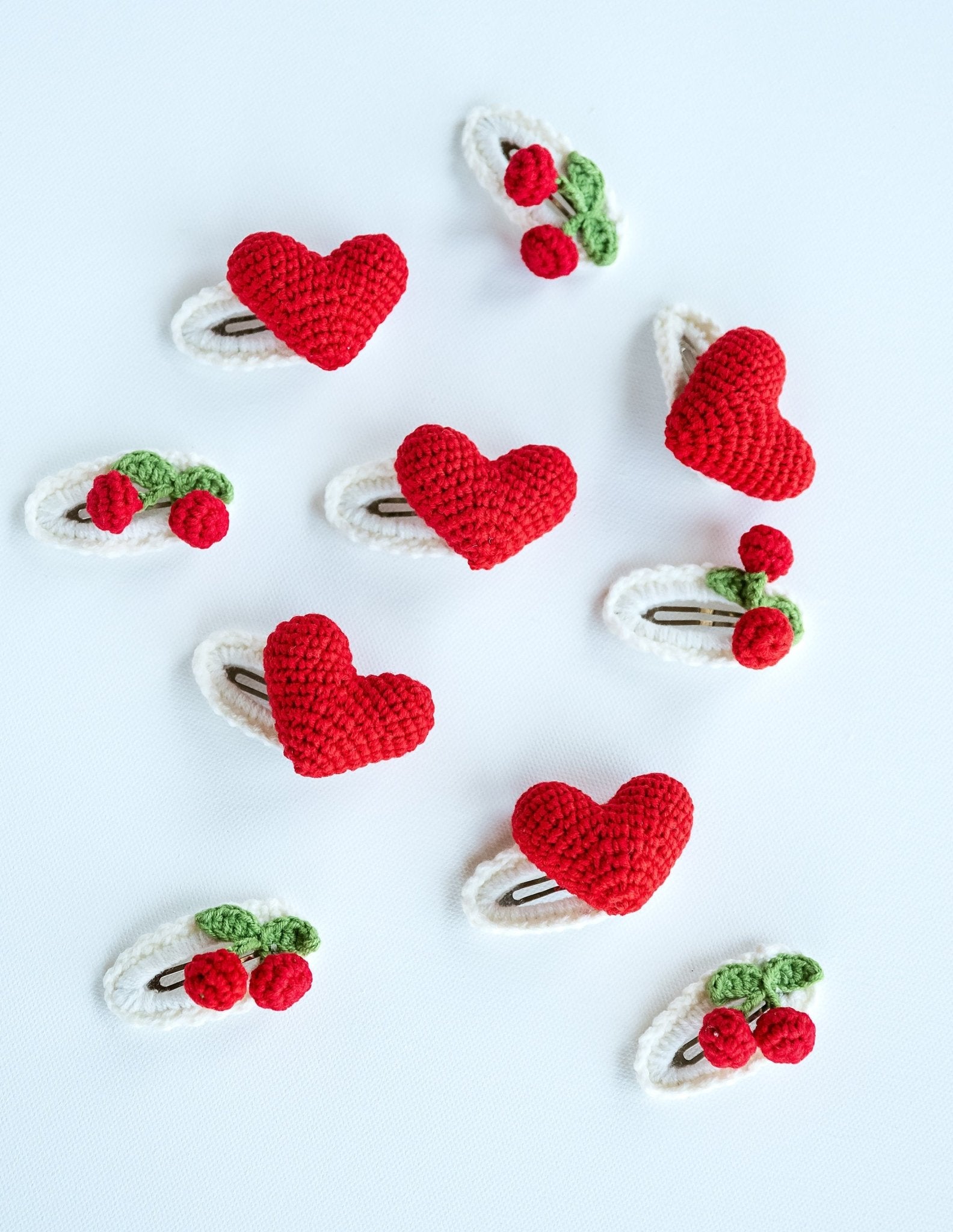 Heart and Cherry Hair Clips - Hemsin Atelier