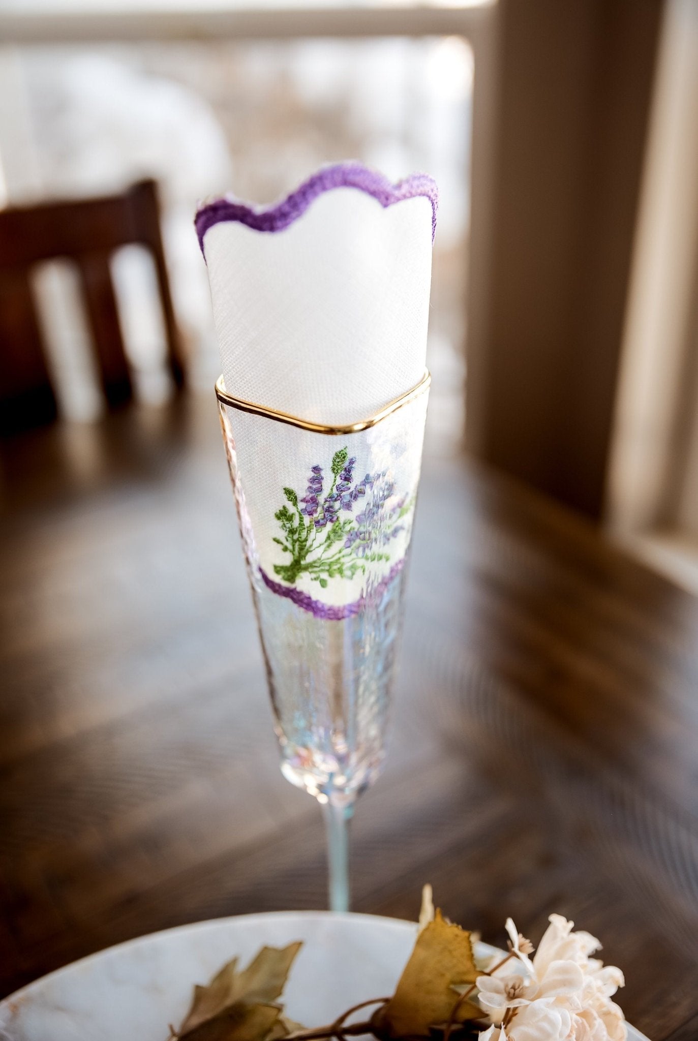 Lavender Cocktail Party Napkins - Hemsin Atelier