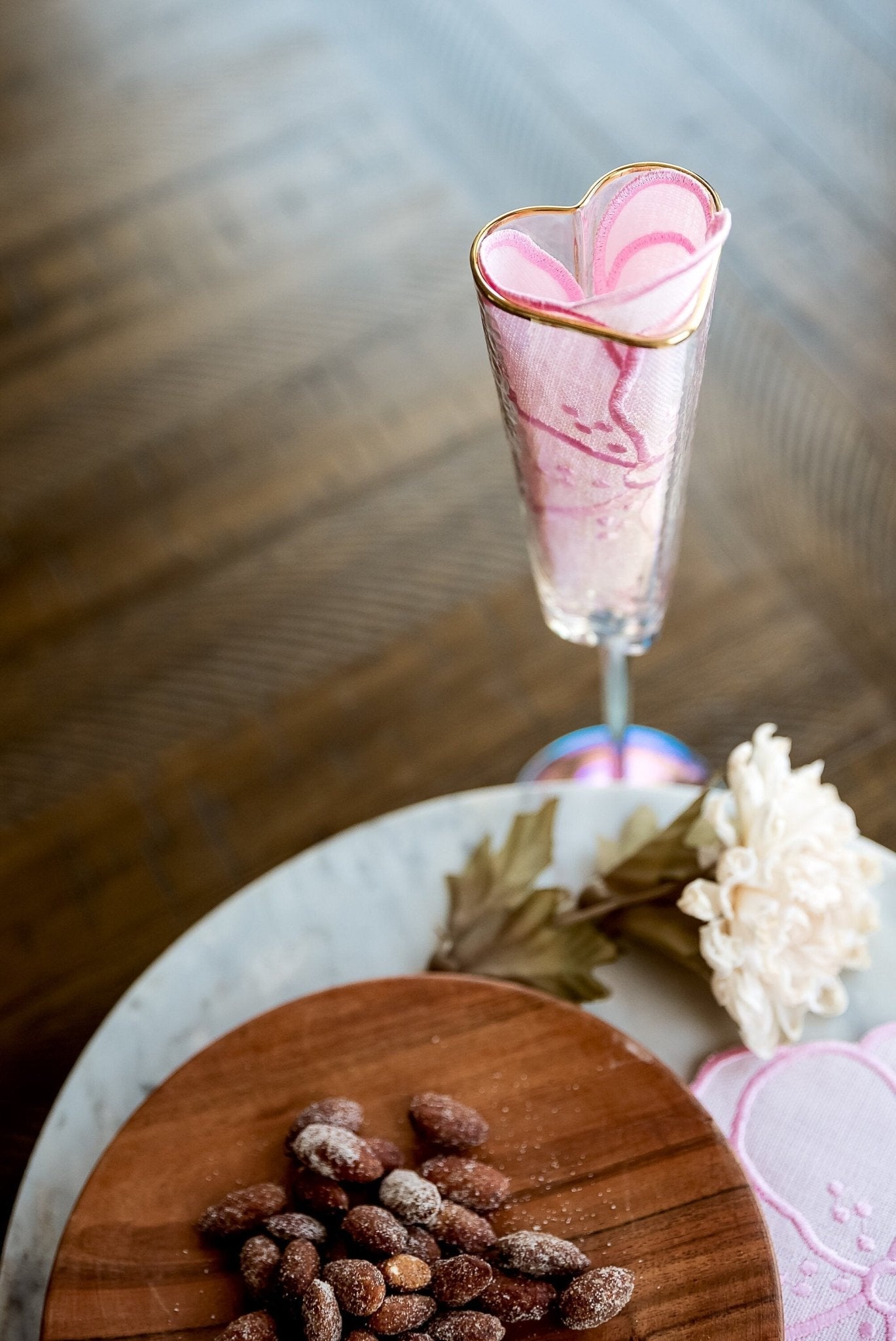Pink Floral Cocktail Napkin - Hemsin Atelier