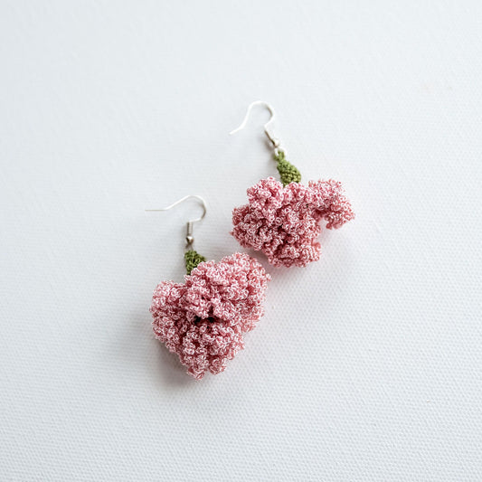Pink Floral Earrings - Hemsin Atelier
