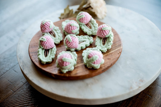 Pink Strawberry Hair Clips - Hemsin Atelier