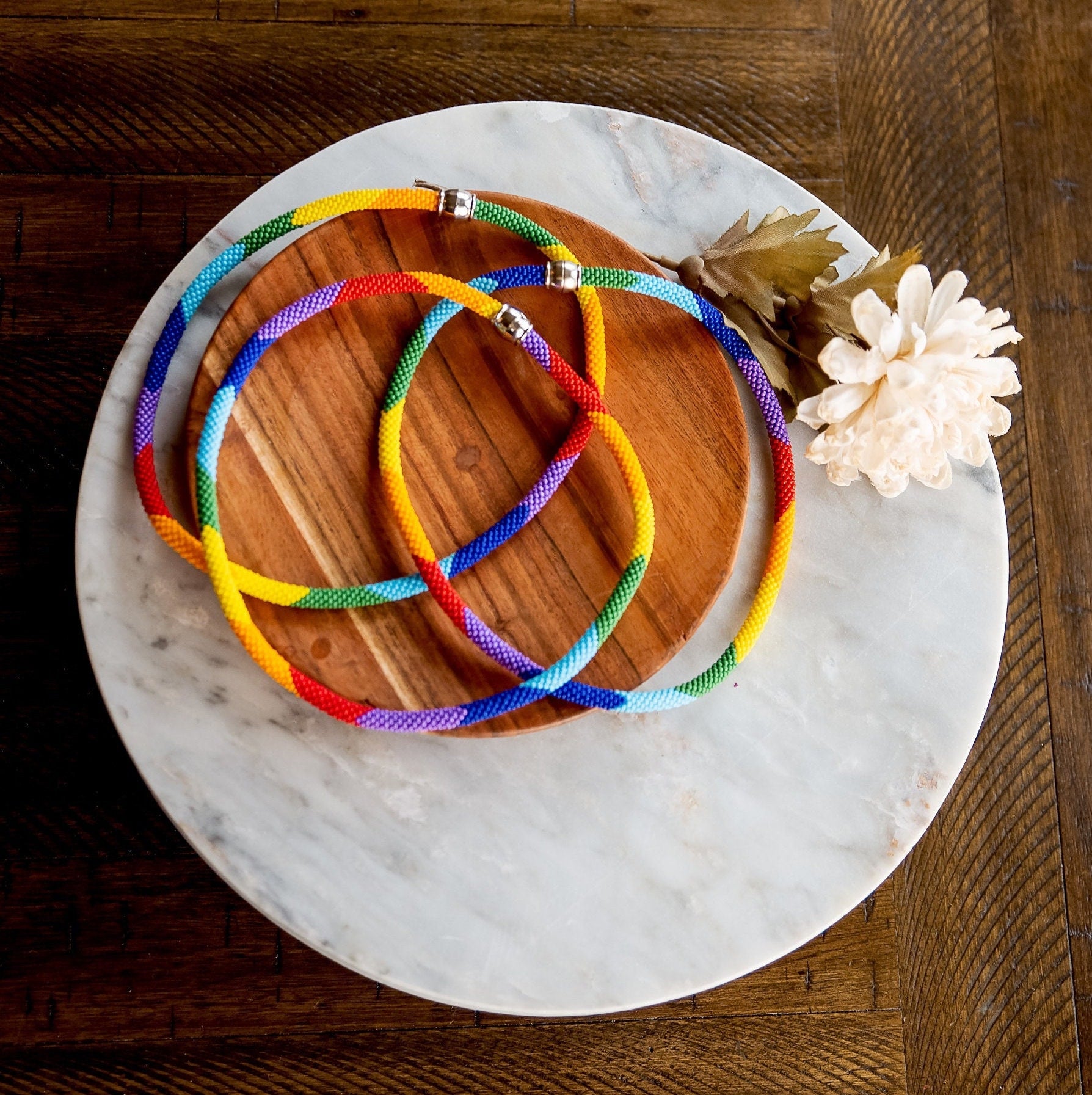Rainbow Necklace Rainbow Bracelet Colorful Necklace Pride Necklace Pride Bracelet LGBTQ+ Necklace Bracelet Set Bold Pride Rainbow Necklace - Hemsin Atelier
