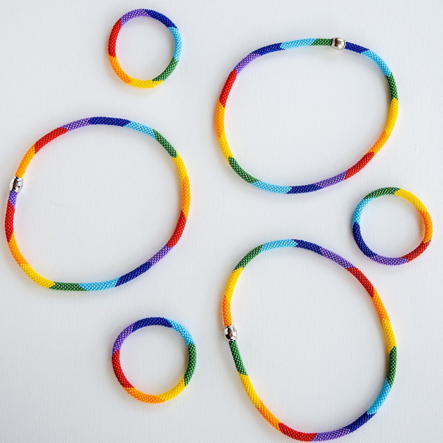 Rainbow Necklace Rainbow Bracelet Colorful Necklace Pride Necklace Pride Bracelet LGBTQ+ Necklace Bracelet Set Bold Pride Rainbow Necklace - Hemsin Atelier