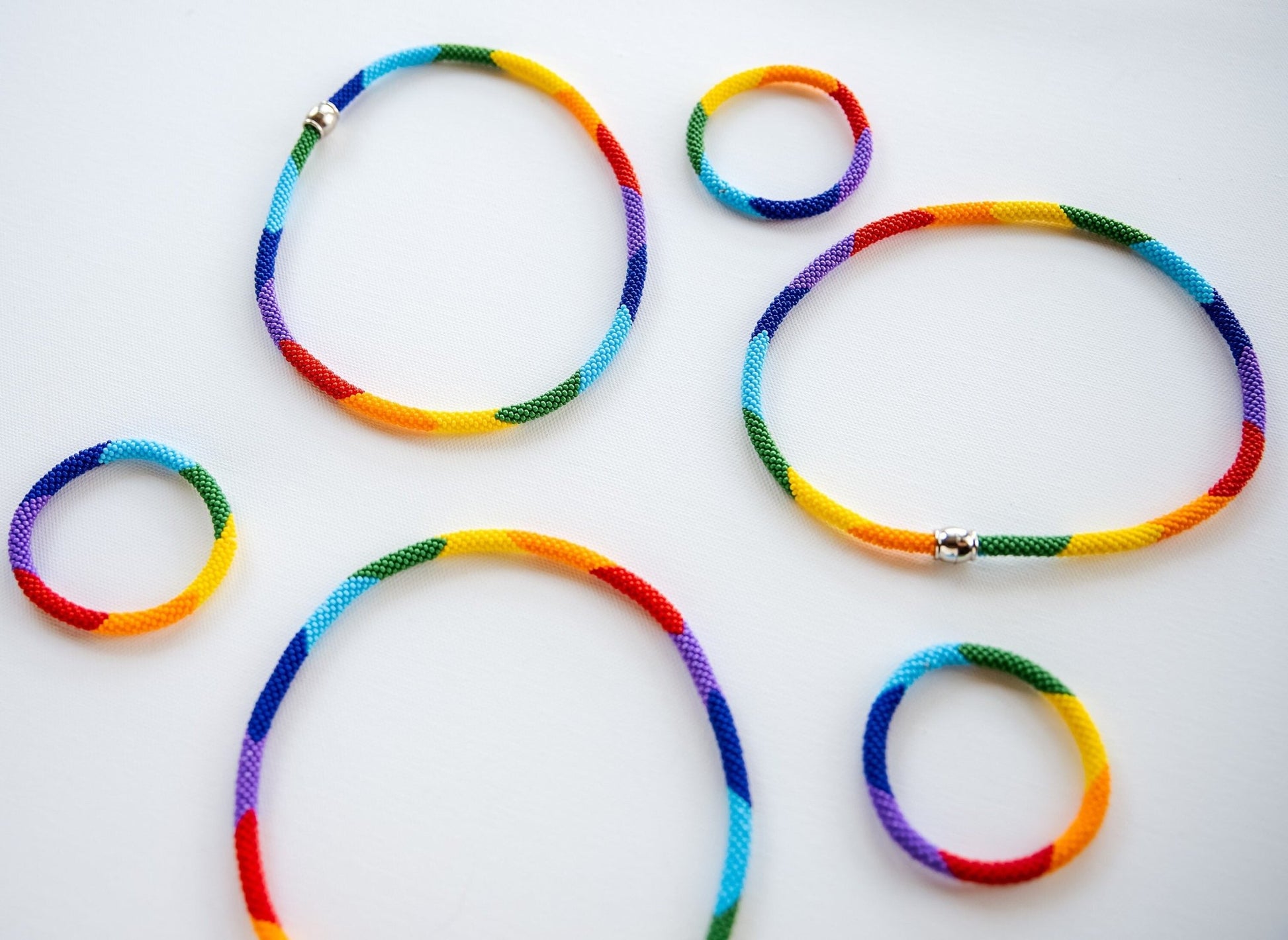 Rainbow Necklace Rainbow Bracelet Colorful Necklace Pride Necklace Pride Bracelet LGBTQ+ Necklace Bracelet Set Bold Pride Rainbow Necklace - Hemsin Atelier