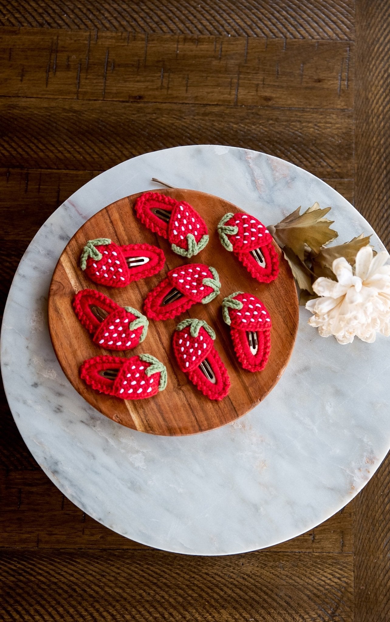 Strawberry Hair Clip Kawai Strawberry Hair Clip Cute Kawai Hair Snap Kawai Fruit Hair Barrettes Cute Crochet Hair Clip Unique Toddler Gift - Hemsin Atelier