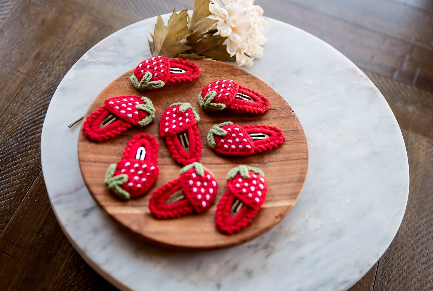 Strawberry Hair Clip Kawai Strawberry Hair Clip Cute Kawai Hair Snap Kawai Fruit Hair Barrettes Cute Crochet Hair Clip Unique Toddler Gift - Hemsin Atelier