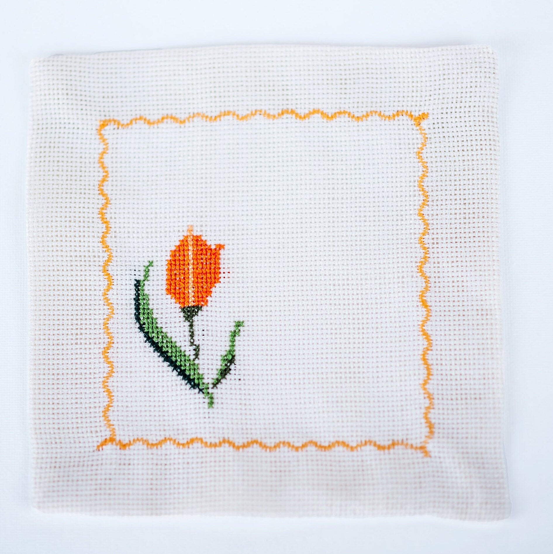 Tulip Embroidered Cocktail Napkins - Hemsin Atelier